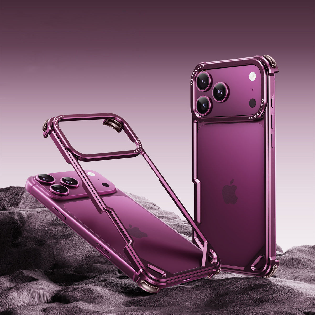 Oatsbasf Simple Shield Air Cushion Shockproof Aluminum Metal Bumper Case Cover