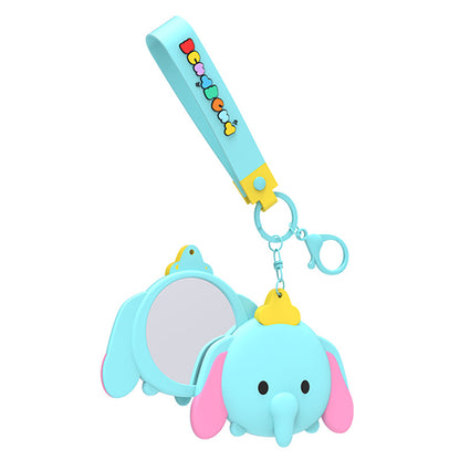 Disney Tsum Tsum Handy Mirror Key Ring Doll Pendant Keychain Anti-lost Lanyard