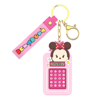 Disney Tsum Tsum Calculator Key Ring Doll Pendant Keychain Anti-lost Lanyard