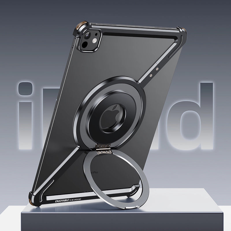 Oatsbasf Z MagSafe Pivot Ring Stand Air Cushion Metal Case Cover for iPad