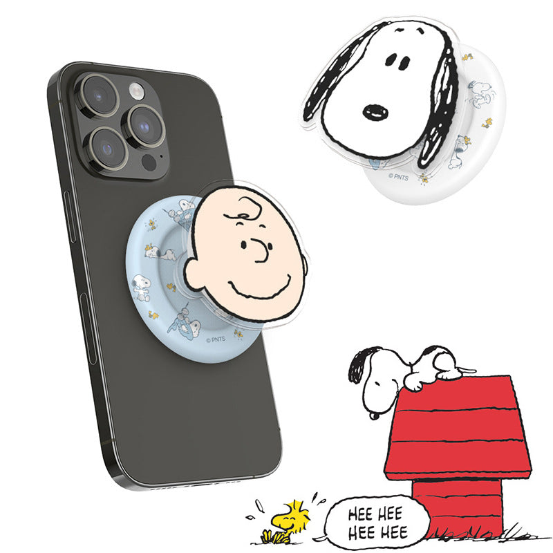 Peanuts Snoopy Acrylic MagSafe Smart Tok Magnetic Airbag Stand Phone Grip Holder