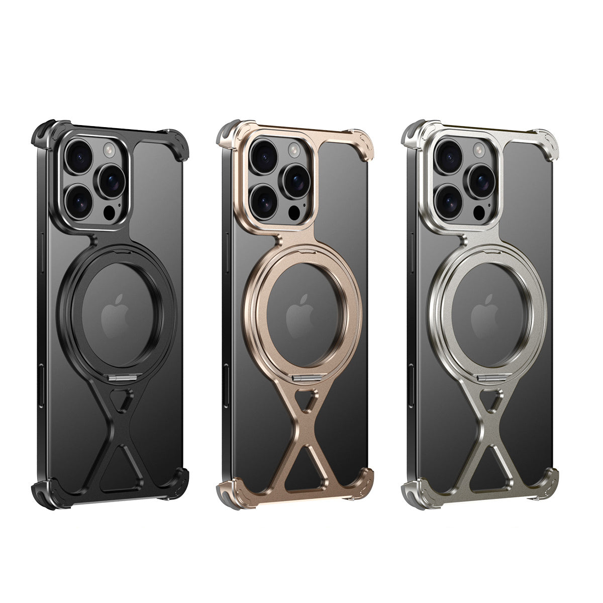 Armor King X-Line MagSafe Pivot Ring Stand Air Cushion Metal Case Cover
