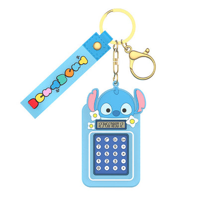 Disney Tsum Tsum Calculator Key Ring Doll Pendant Keychain Anti-lost Lanyard