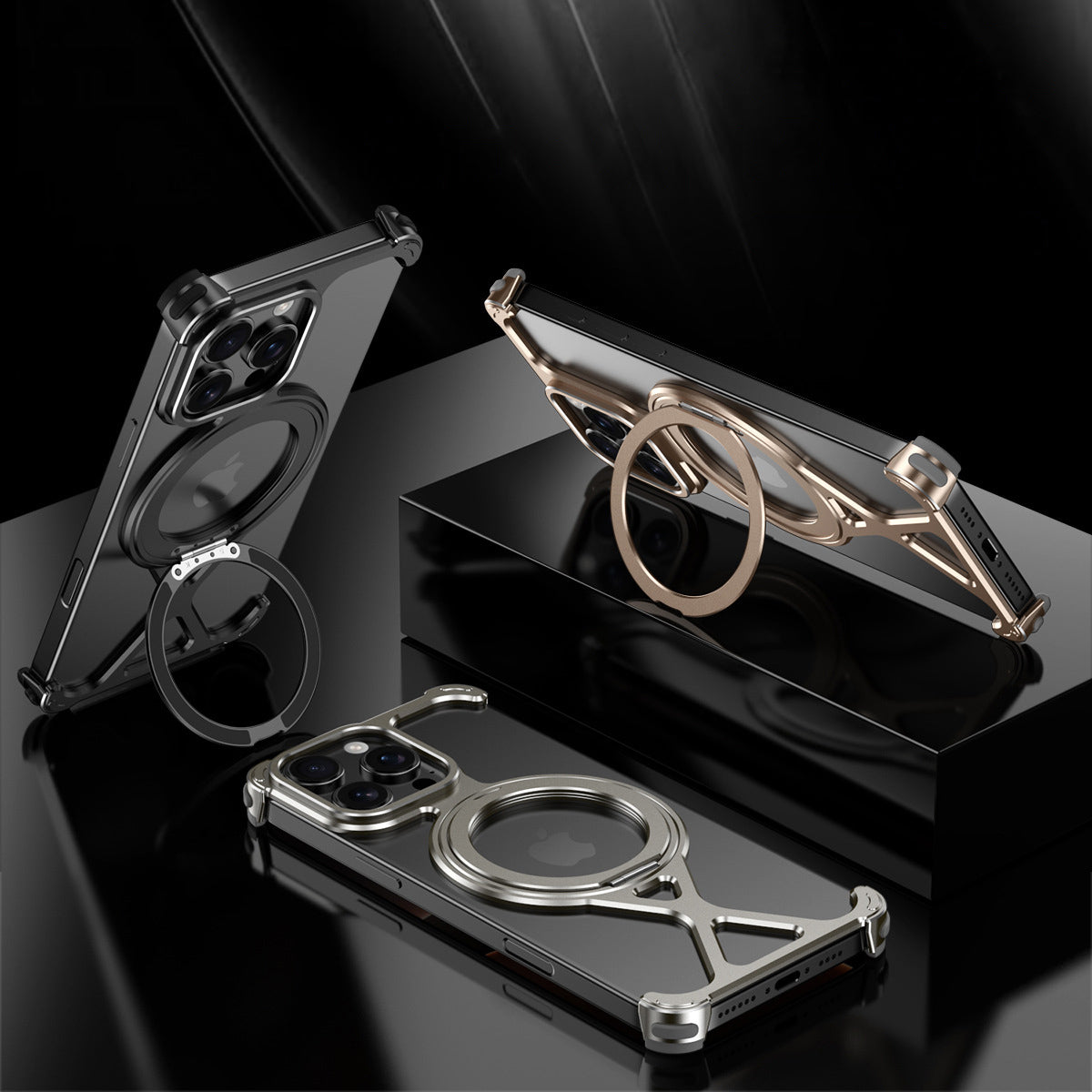 Armor King X-Line MagSafe Pivot Ring Stand Air Cushion Metal Case Cover