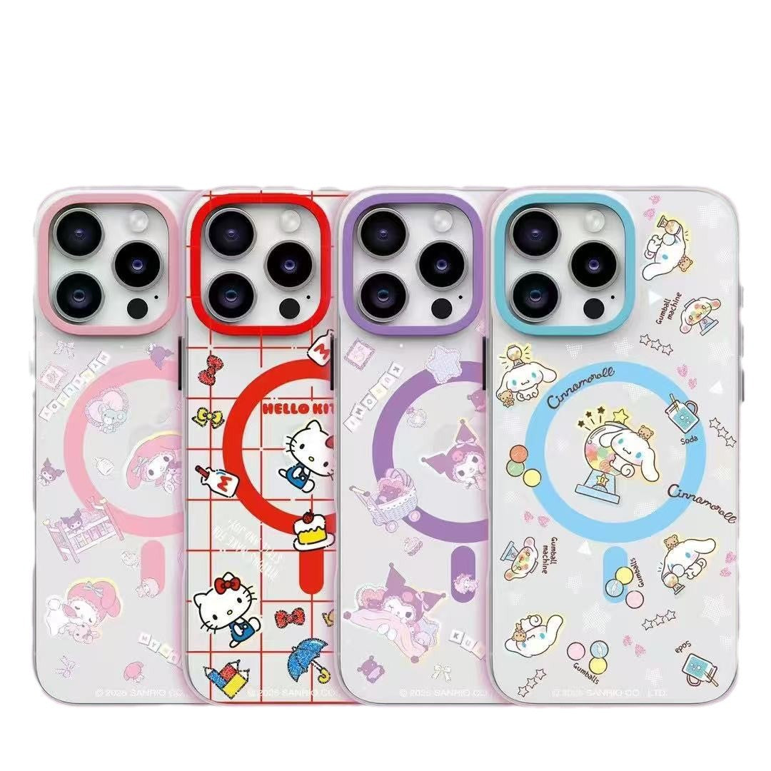 Sanrio Characters Tasty MagSafe Laser Glitter All-inclusive Shockproof IMD Protective Case Cover