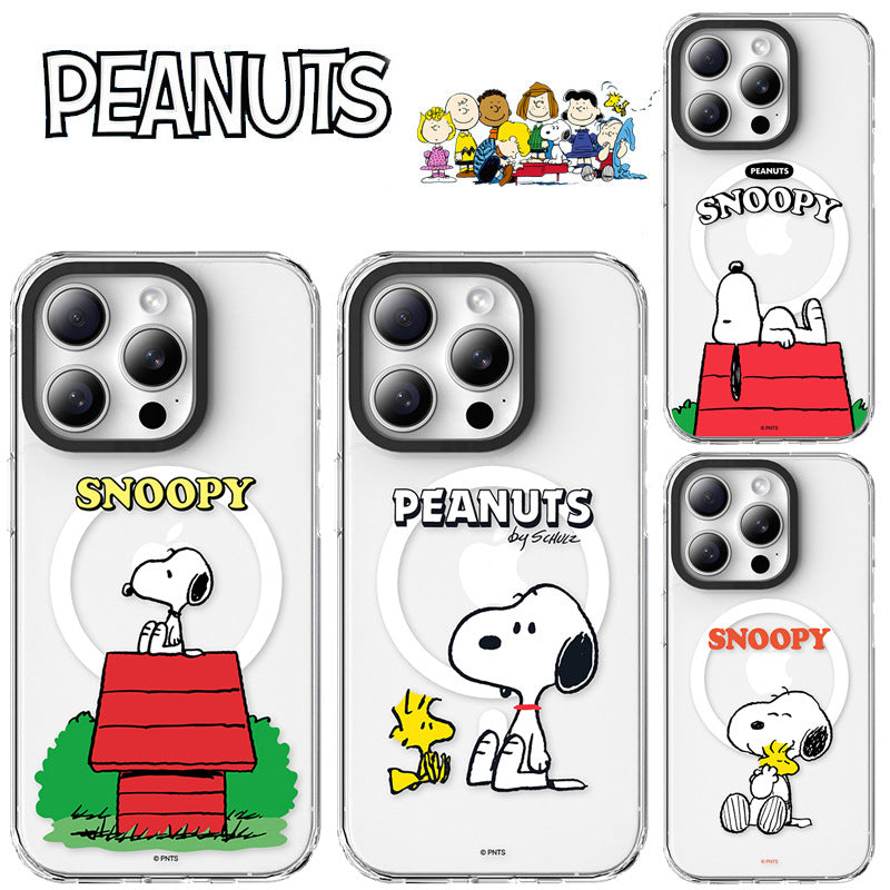 Peanuts Snoopy MagSafe Shockproof Transparent Protective Case Cover