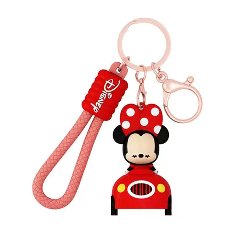 Disney Car Key Ring Doll Pendant Keychain Anti-lost Lanyard