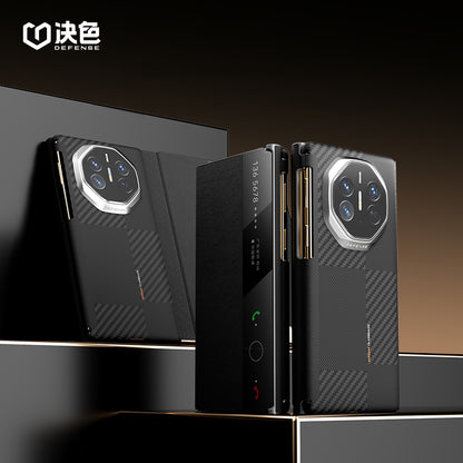 X-Doria Defense Ultra-Thin Luxury Clear View Window Genuine Leather Magnetic Flip Cover Case