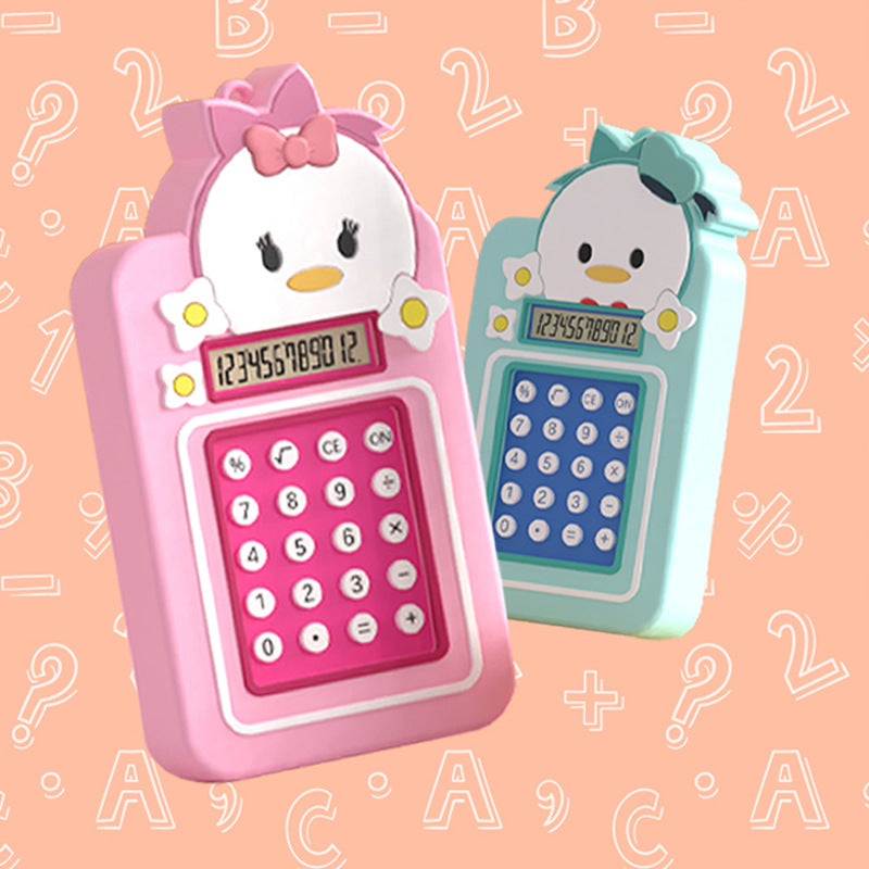 Disney Tsum Tsum Calculator Key Ring Doll Pendant Keychain Anti-lost Lanyard