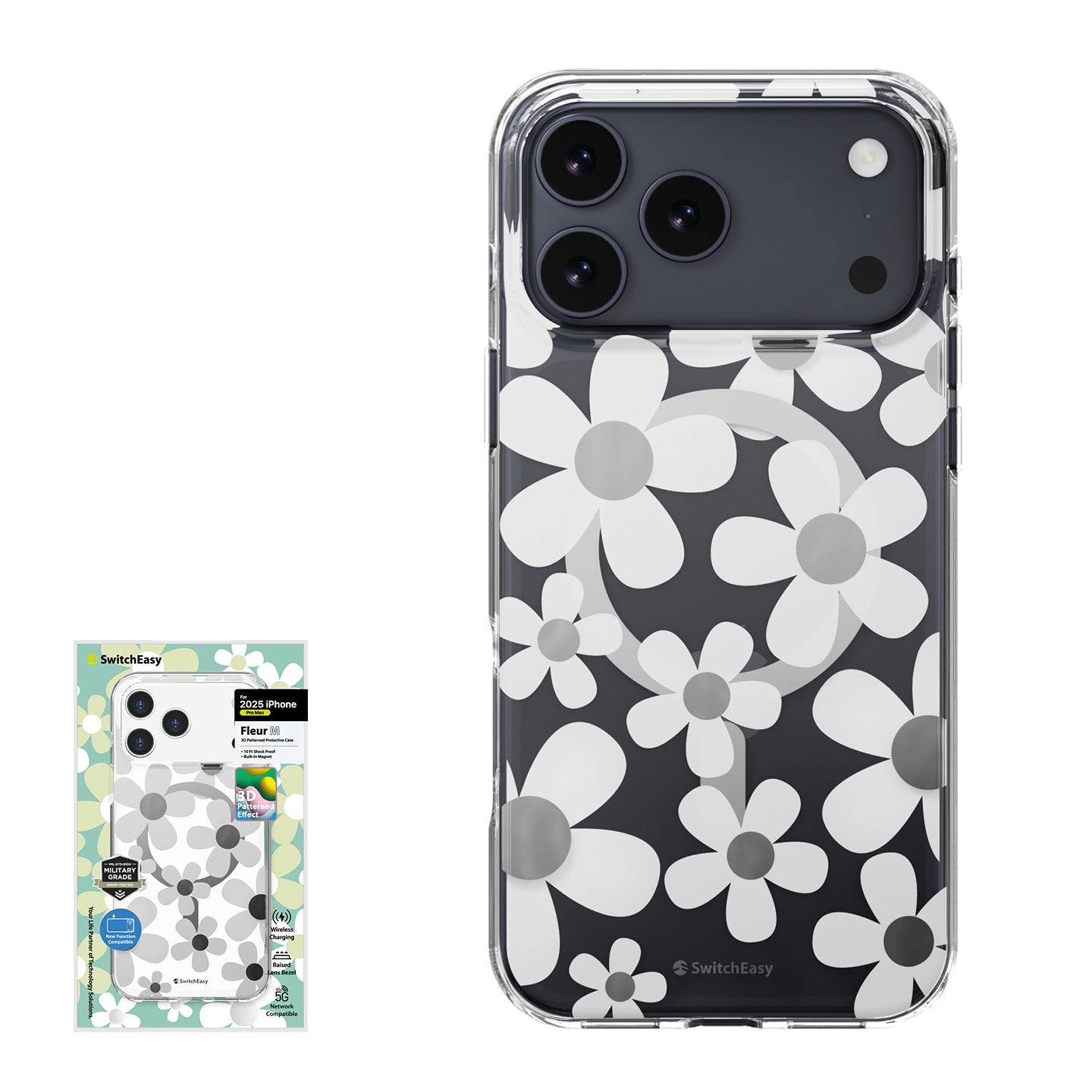 SwitchEasy Fleur M MagSafe 3D Patterned Shockproof Double In-Mold Case Cover