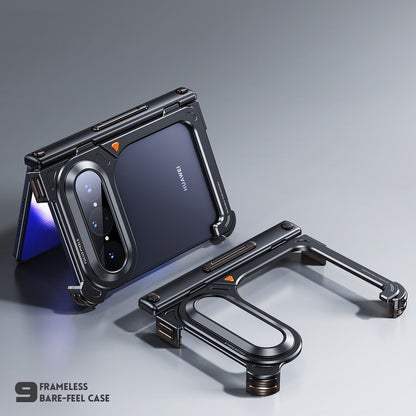 Oatsbasf 9 Shell Invisible Kickstand Air Cushion Shockproof Aluminum Metal Bumper Case Cover