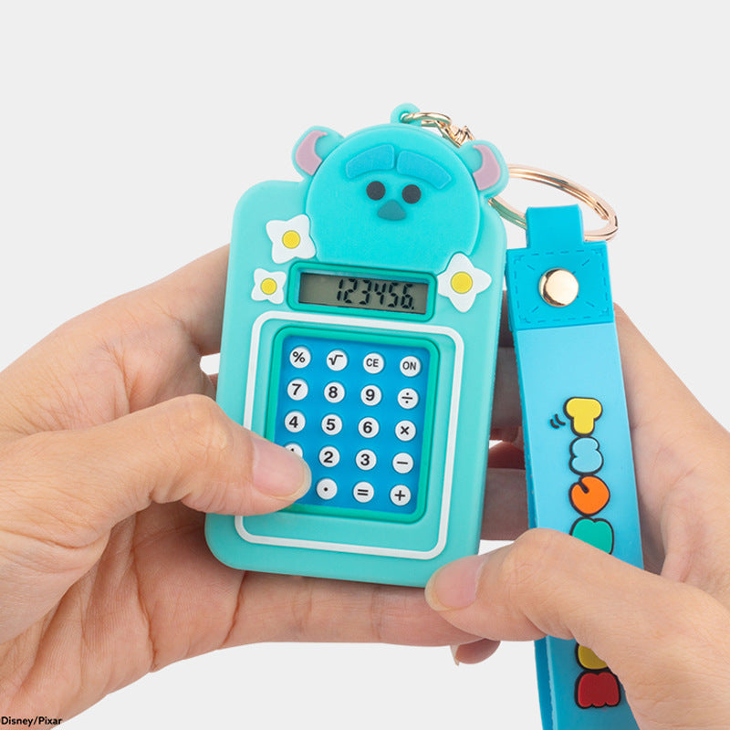 Disney Tsum Tsum Calculator Key Ring Doll Pendant Keychain Anti-lost Lanyard