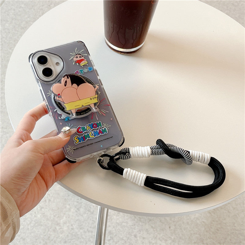 Crayon Shin-chan MagSafe Shockproof Case with Lanyard & Magnetic Airbag Grip Bracket