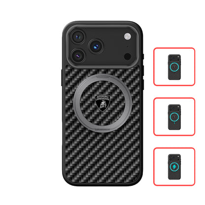 Lamborghini MagSafe 360° Stand  Carbon Fiber Phone Case - TE D1