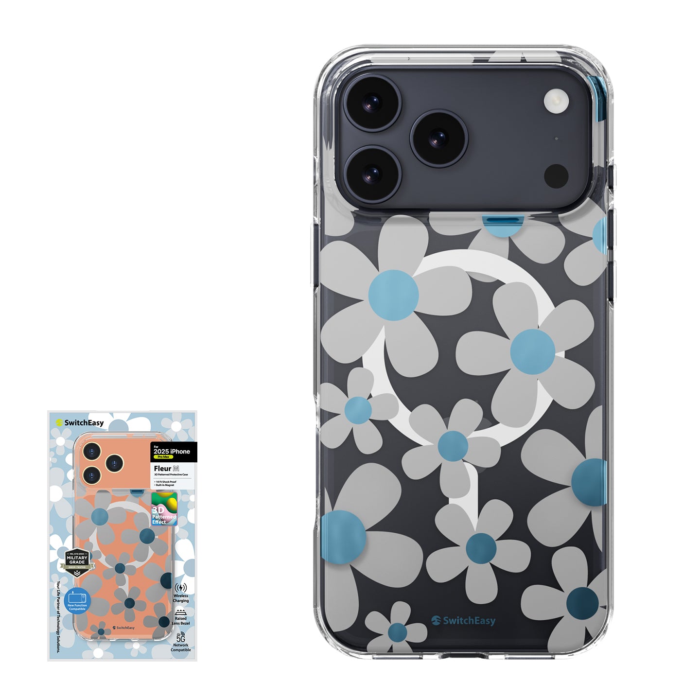 SwitchEasy Fleur M MagSafe 3D Patterned Shockproof Double In-Mold Case Cover