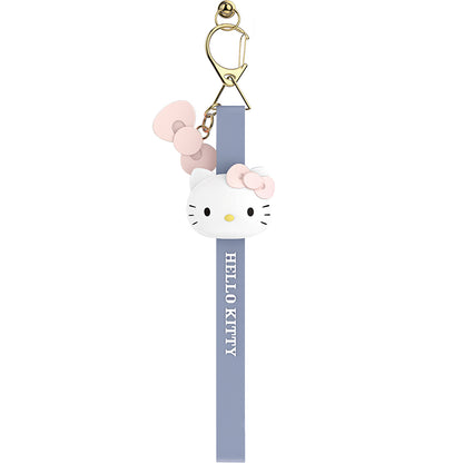 UKA Hello Kitty Keychain Ring Cute Doll Pendant Anti-lost Strap Silicone Lanyard