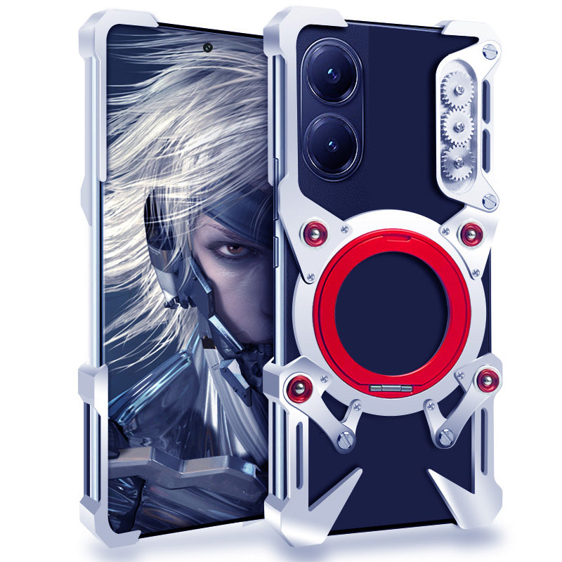 Simon 360° Rotating Pivot Ring Stand Heat Dissipation Hollow Out Metal Case Cover