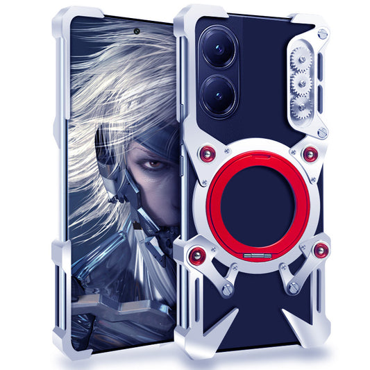 Simon 360° Rotating Pivot Ring Stand Heat Dissipation Hollow Out Metal Case Cover