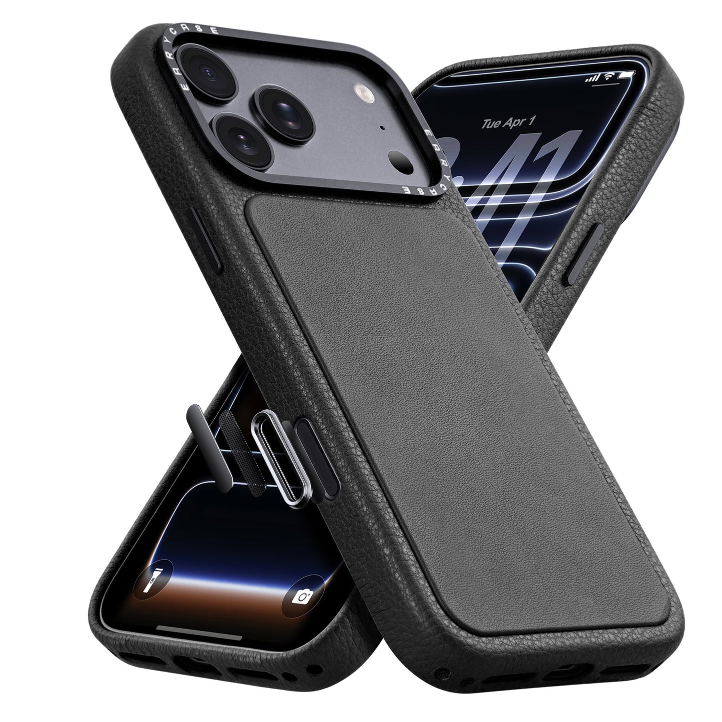 Oatsbasf Origin MagSafe Genuine Leather Capacitive Camera Button Case Cover