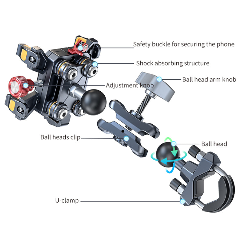LanParte Aluminum Alloy Anti Vibration Universal Off-road Bracket Motorcycle Bike Handlebar Phone Holder Navigation Mount