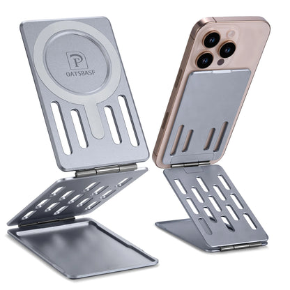 Oatsbasf Metal Magnetic Bracket Card Holder Adjustable MagSafe Phone Stand