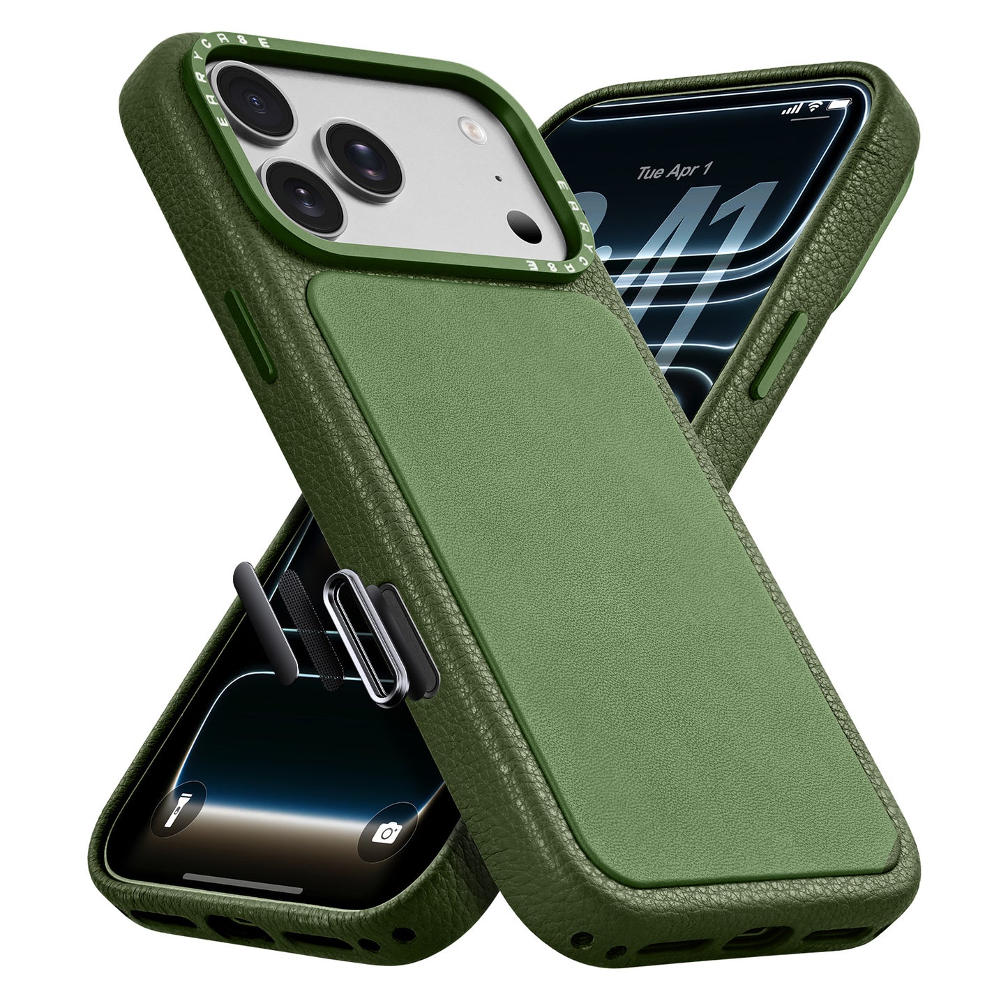 Oatsbasf Origin MagSafe Genuine Leather Capacitive Camera Button Case Cover