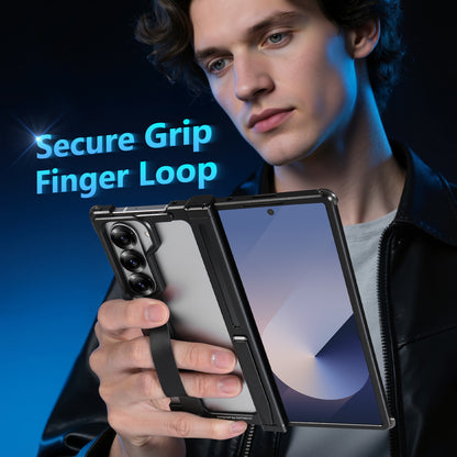 Oatsbasf Hidden Stand & Secure Grip Military-Grade Shockproof Frameless Metal Case Cover