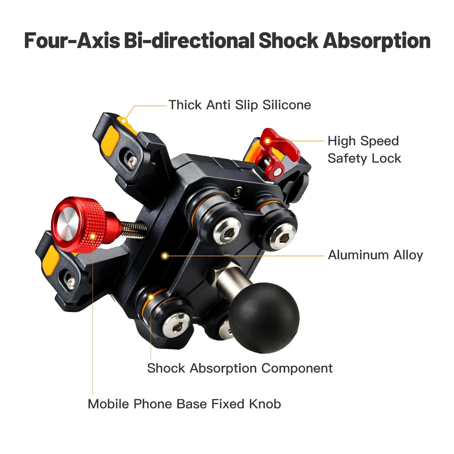 LanParte Aluminum Alloy Anti Vibration Universal Off-road Bracket Motorcycle Bike Handlebar Phone Holder Navigation Mount