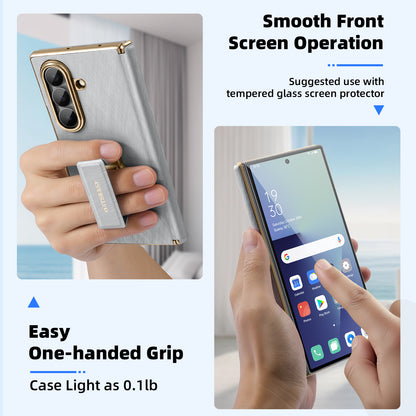 Oatsbasf 360° Rotatable Kickstand Strap Wristband Shockproof Leather Case Cover