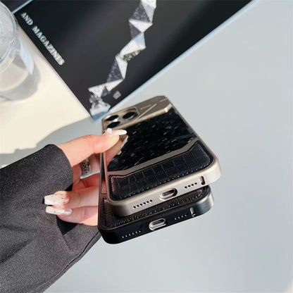 Armor King MagSafe Forged Carbon Fiber + Leather + Aluminum Heat Dissipation Aromatherapy Protective Cover Case