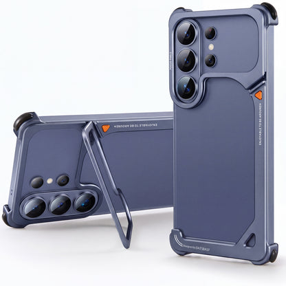 Oatsbasf 9 Shell Invisible Kickstand Air Cushion Shockproof Aluminum Metal Bumper Case Cover