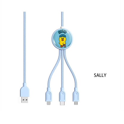 Line Friends 3-in-1 Braided Wire Charging Cable