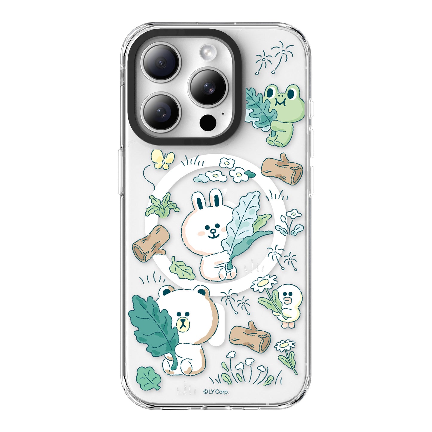 Line Friends Green MagSafe Shockproof Transparent Case Cover