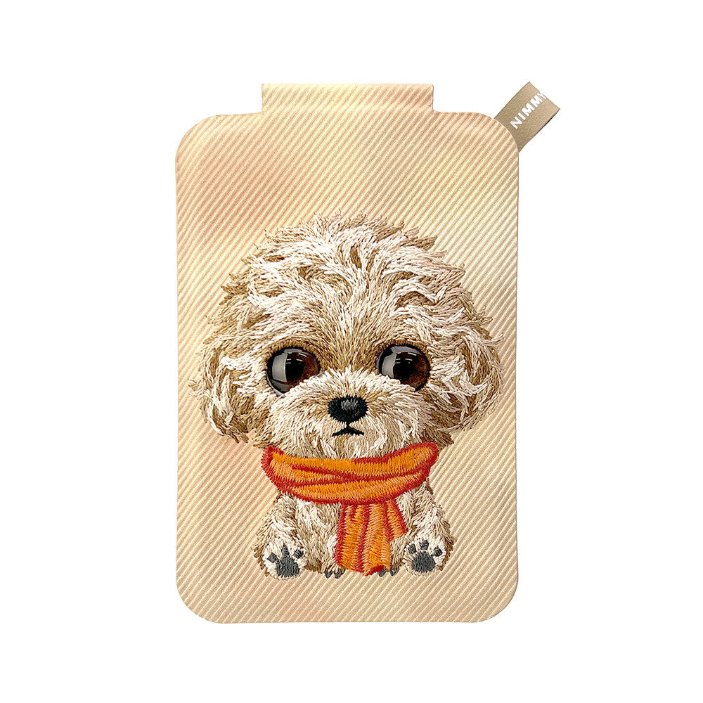 Nimmy Big Eyes Cute Pets 3D Embroidery Magnetic Card Holder Stand