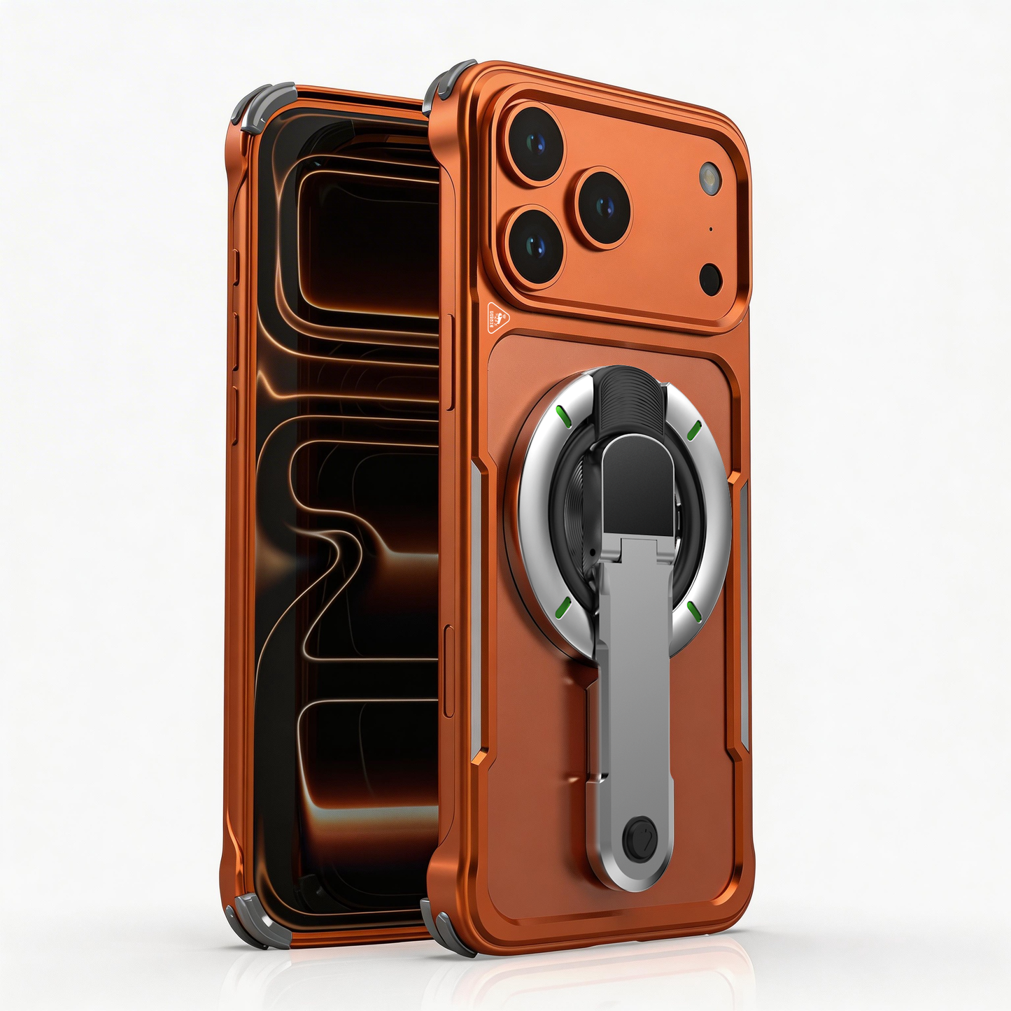 Luphie Mecha Armor Metal Case Cover with Magnetic Ring Holder MagSafe Bracket