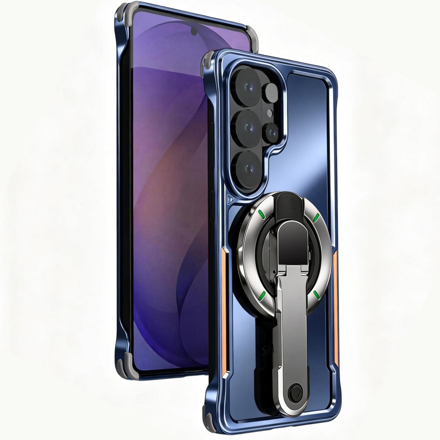 Luphie Mecha Armor Metal Case Cover with Magnetic Ring Holder MagSafe Bracket