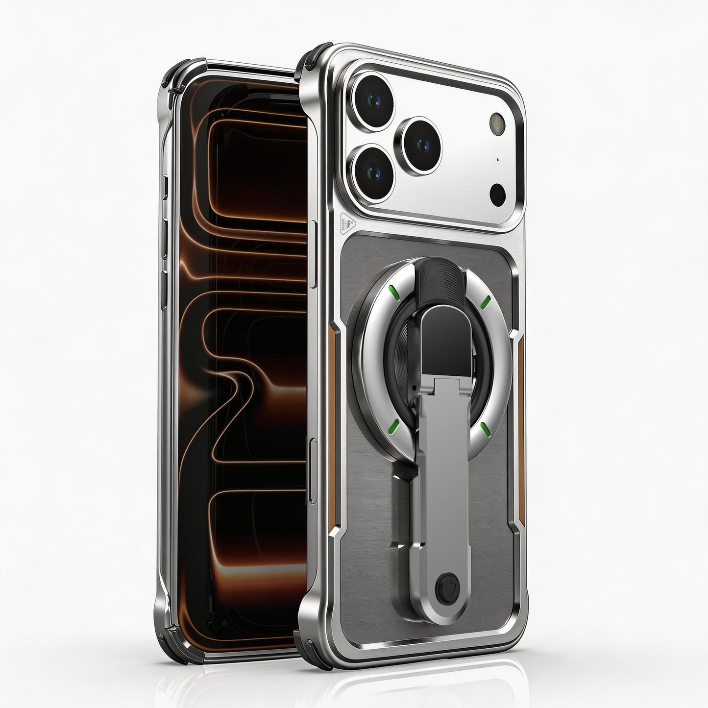 Luphie Mecha Armor Metal Case Cover with Magnetic Ring Holder MagSafe Bracket