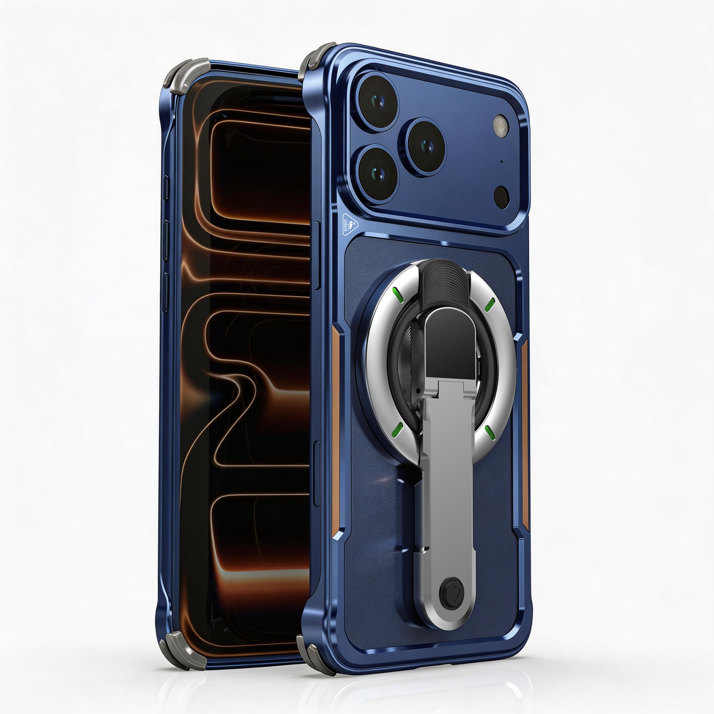 Luphie Mecha Armor Metal Case Cover with Magnetic Ring Holder MagSafe Bracket