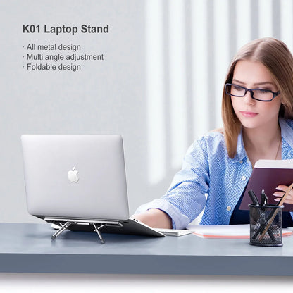 Oatsbasf Portable Laptop Stand Adjustable Tablet Riser Invisible Notebook Foldable Bracket