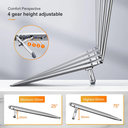 Oatsbasf Portable Laptop Stand Adjustable Tablet Riser Invisible Notebook Foldable Bracket