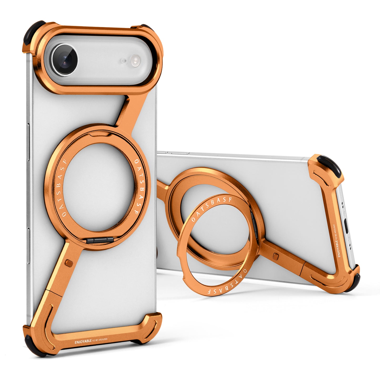 Oatsbasf Z MagSafe Pivot Ring Stand Air Cushion Metal Case Cover