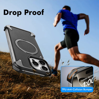 Oatsbasf MagSafe 360° Rotatable Magnetic Ring Stand Air Cushion Metal Case Cover