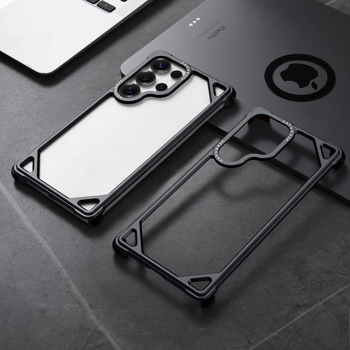 Oatsbasf Simple Shield Air Cushion Shockproof Aluminum Metal Bumper Case Cover