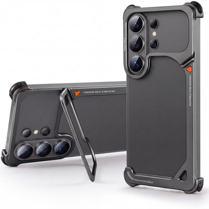 Oatsbasf 9 Shell Invisible Kickstand Air Cushion Shockproof Aluminum Metal Bumper Case Cover