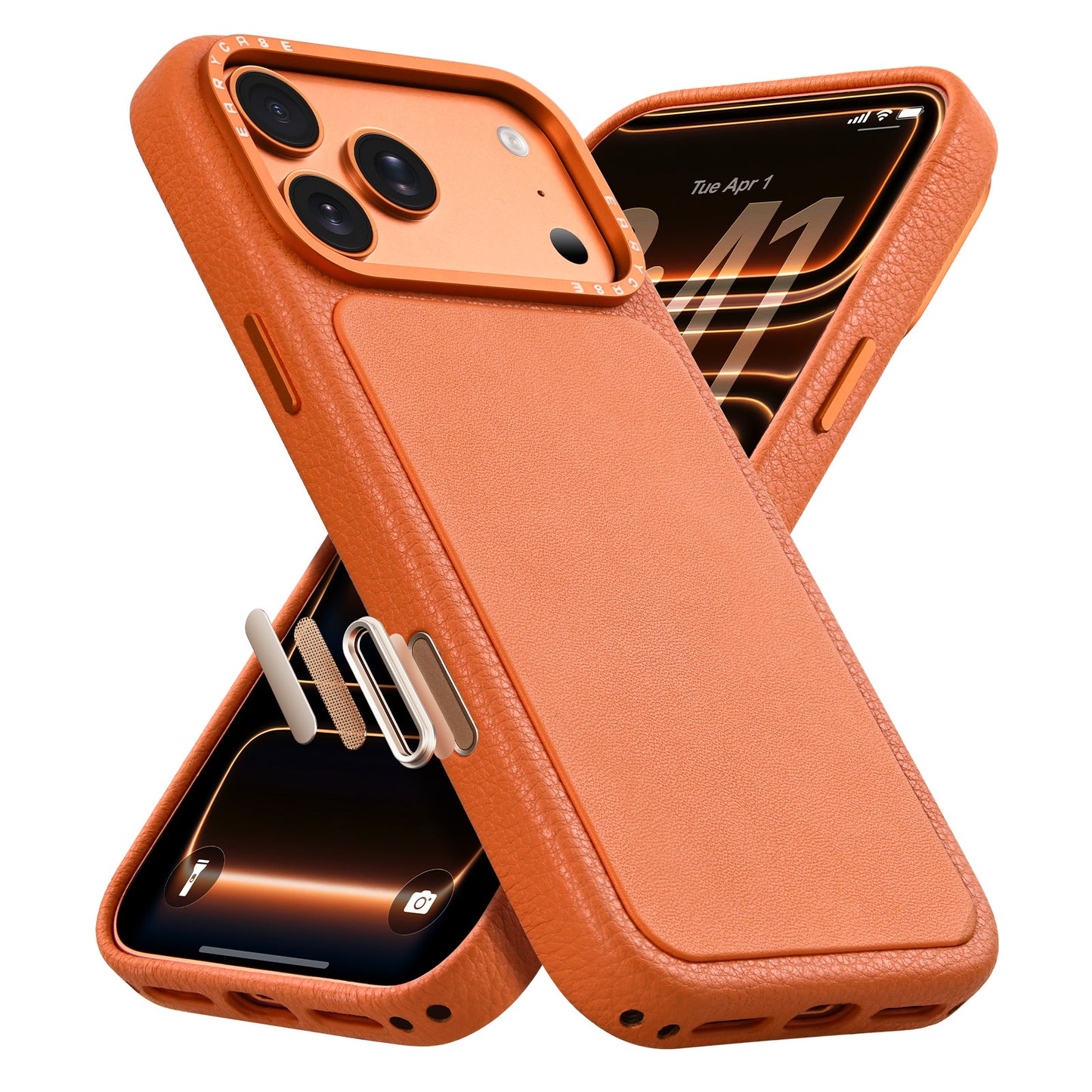 Oatsbasf Origin MagSafe Genuine Leather Capacitive Camera Button Case Cover