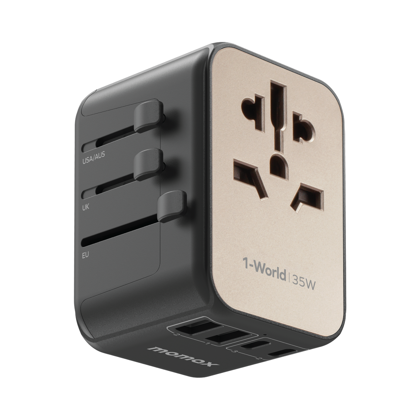 MOMAX 1-World PD 35W 5-Port + AC Charger Universal Travel Adapter