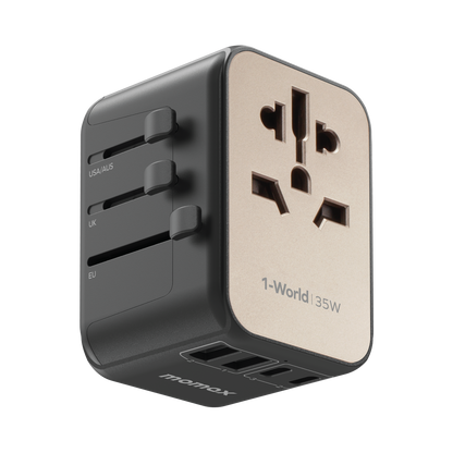 MOMAX 1-World PD 35W 5-Port + AC Charger Universal Travel Adapter