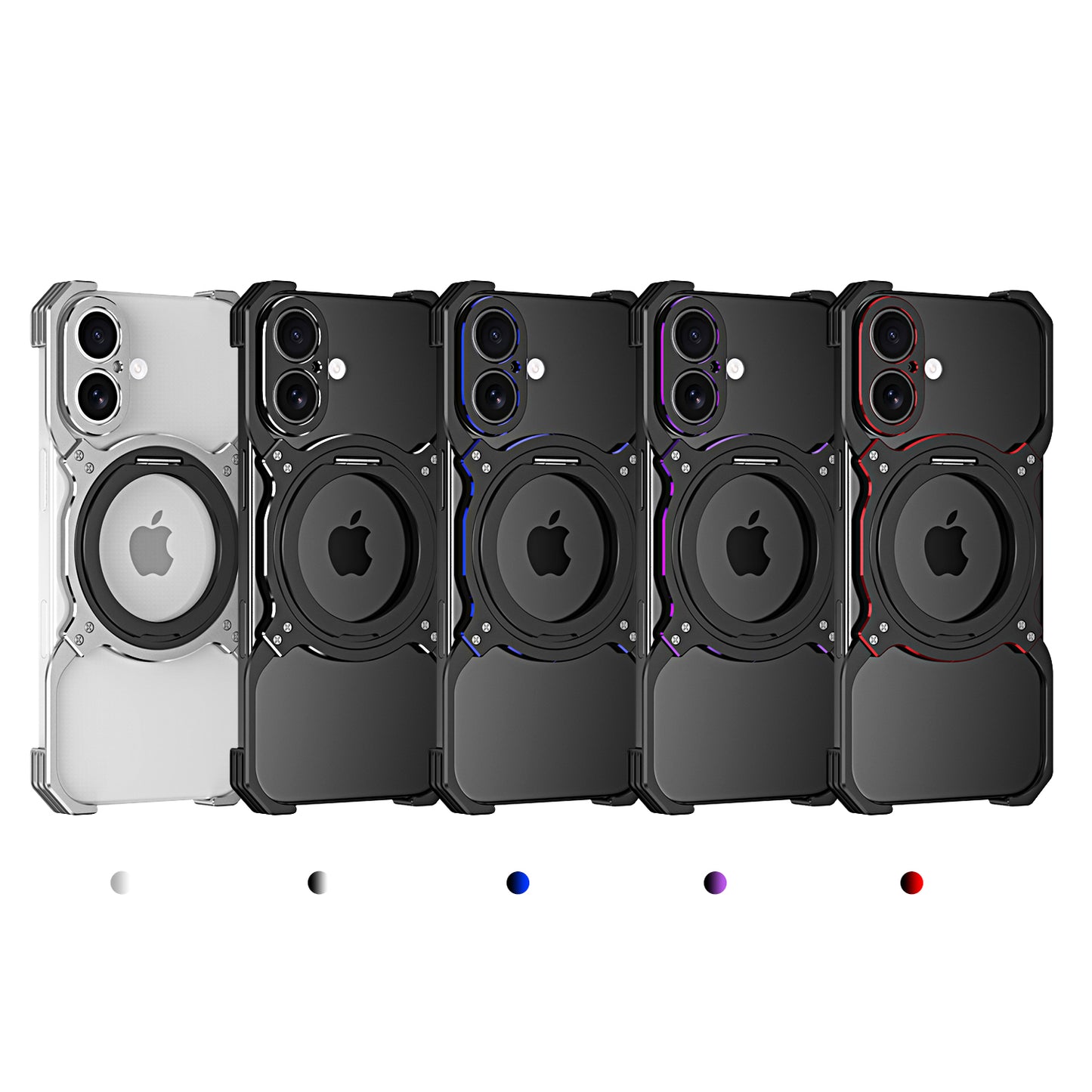 iy Bicolor Robotic Arm MagSafe Pivot Ring Stand Case Cover with Lens Protector