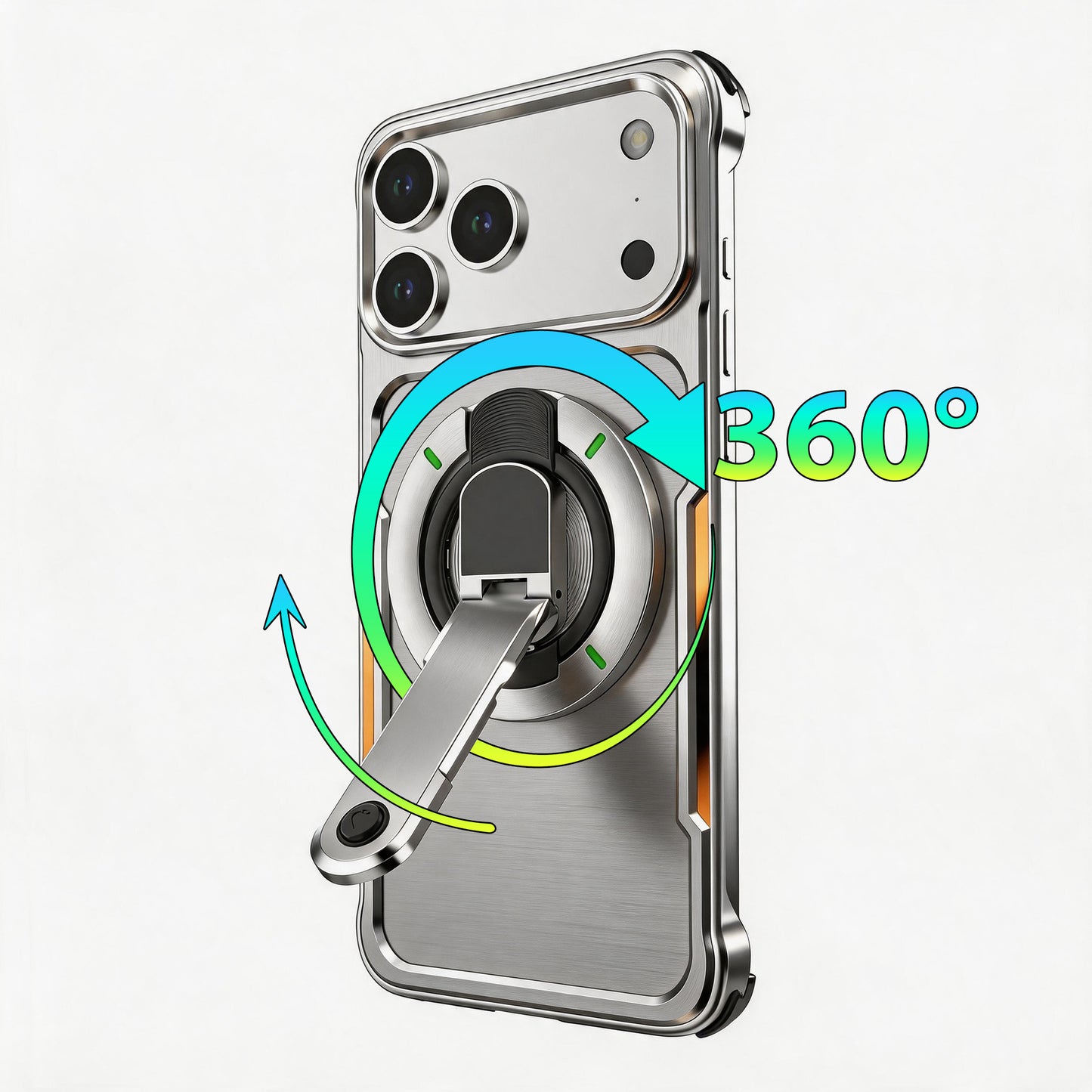Luphie Mecha Armor Metal Case Cover with Magnetic Ring Holder MagSafe Bracket