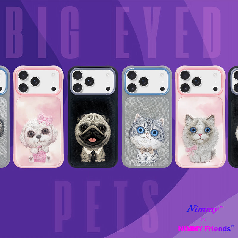 Nimmy Big Eyes Pets Cute 3D Embroidery Case Cover